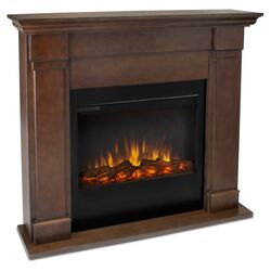 Lowry Slim Electric Fireplace in Black Maple