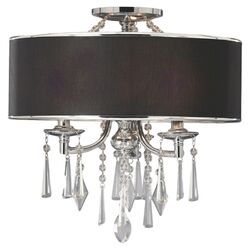 Cove 3 Light Semi Flush Mount in Chrome with Black Shade