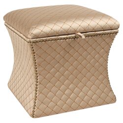 Legacy Quilted Ottoman in Pale Gold