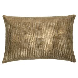 Bindu Sequin Pillow in Golden Bronze
