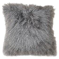 Lamb Fur Wool Pillow in Gray (Set of 2)