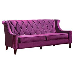 Barrister Tufted Velvet Sofa in Purple