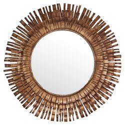 Abstract Framed Mirror in Antique Brown
