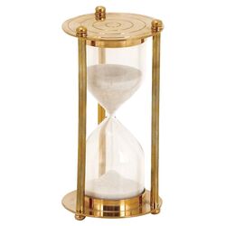 Metal Glass Sand Timer in Gold