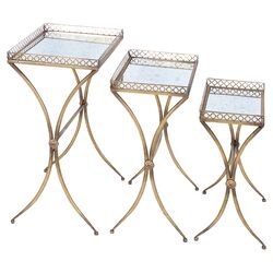 3 Piece Nesting Table Set in Gold