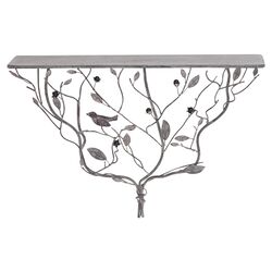 Twisted Branches & Leaves Shelf in Antique Grey