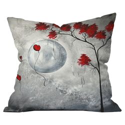 Far Side Of The Moon Woven Pillow in Grey