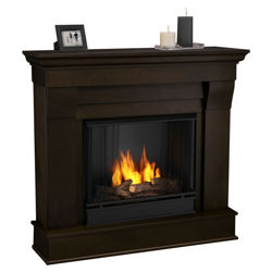 Chateau Gel Fuel Fireplace in Dark Walnut Chateau Gel Fuel Fireplace in Dark Walnut