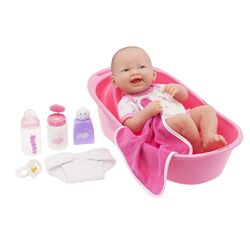 Newborn Doll with Deluxe Bath Set in Pink