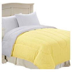 Reversible Comforter in Yellow & Gray