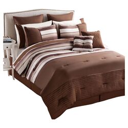 Sasha 16 Piece Comforter Set in Brown