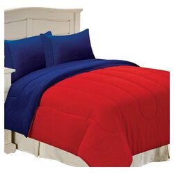 Reversible Queen Comforter in Red & Navy
