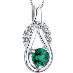 Elegant Glamour 0.50 Carat Emerald Pendant in Sterling Silver