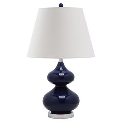 Eva Double Gourd Table Lamp in Navy (Set of 2)