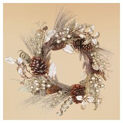 Platinum Leaves, Berry & Tendril Wreath