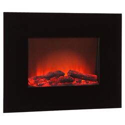Becker Wall Mount Electric Fireplace in Black