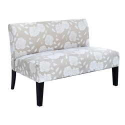 Deco Settee Bench in Ivory Rose