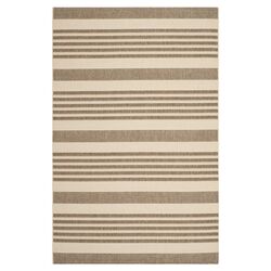 Courtyard Brown & Bone Stripe Rug