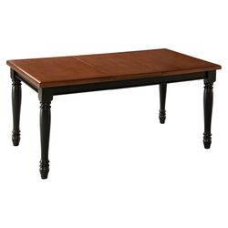 Monarch Distressed Wood Top Dining Table in Black