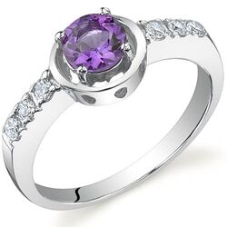 Sleek and Classy 0.50 Carat Amethyst Ring in Sterling Silver