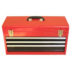 Portable Metal Tool Box in Red