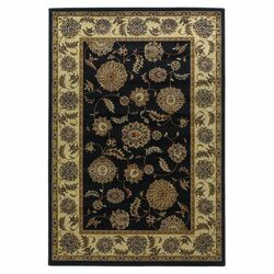 Lifestyles Black & Ivory Kashan Rug