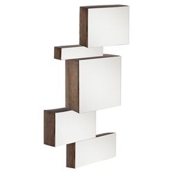 Toulouse Mirrored Wall Mount Storage Box in Oak