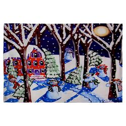 Magic Snowmen Rug in Blue