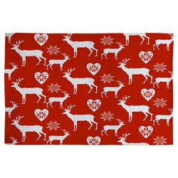 Christmas Deer Rug in Red