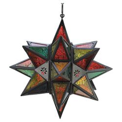 Jewel Tone Moroccan Style Star Lantern