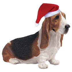Basset Hound Christmas Ornament in Brown