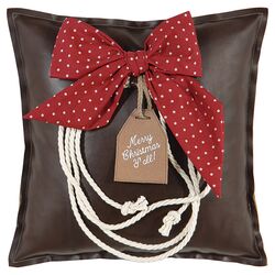 Jingle Bell Rock Merry Christmas Y'all Pillow in Brown