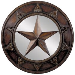 Star Plaque Mirror in Brown