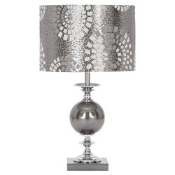 Designers Glass Table Lamp in Silver