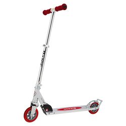 Kick Scooter in Chrome with Red Wheels