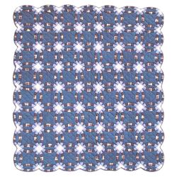 Double Wedding Ring Quilt in Blue