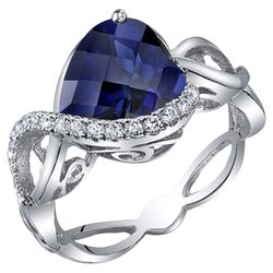 Heart Shape 4 Ct. Sapphire Ring in Sterling Silver