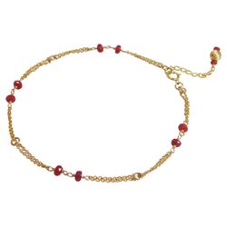 Ruby Chinese Passion Anklet in Gold