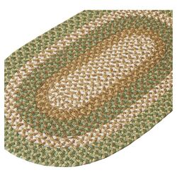 Fabric Braided Rug in Green