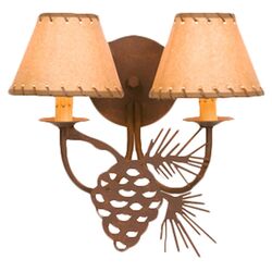 Pinecone 2 Light Wall Sconce in Rust