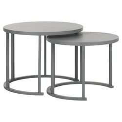 Chindler 2 Piece Nesting Table Set in Pearl Blue Grey