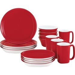 Rachael Ray 16 Piece Stoneware Set in Red