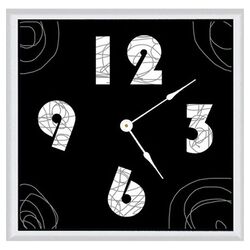 Lines Art Clock in Black