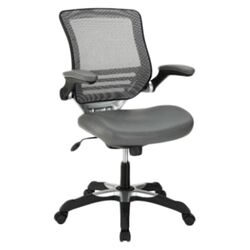 Mid Back Edge Office Chair in Gray Mesh with Arms