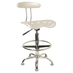 Low Back Drafting Stool in Silver