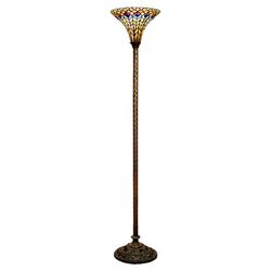 Peacock Torchiere Floor Lamp in Bronze