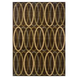 Handly Brown & Gold Abstract Rug