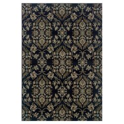 Abe Navy & Gray Floral Rug