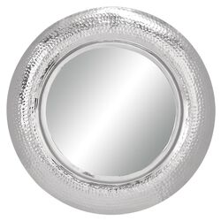 Circular Metal Frame Mirror in Chrome