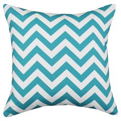 Zig Zag Pillow in Turquoise & White